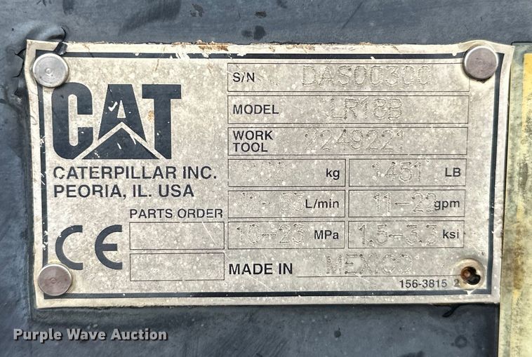 image for item DO7126 Caterpillar  LR18B skid steer landscape rake