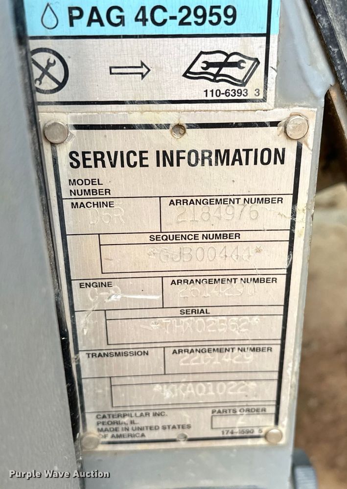 image for item DO7136 2006 Caterpillar  D6R XL dozer