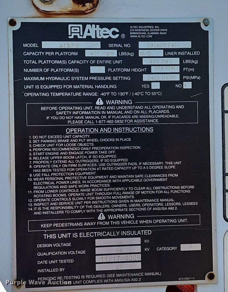 image for item DP1011 Reading U132ADW-T RED bucket truck bed