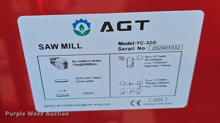 image for item DP1025 2024 AGT YC-32G sawmill