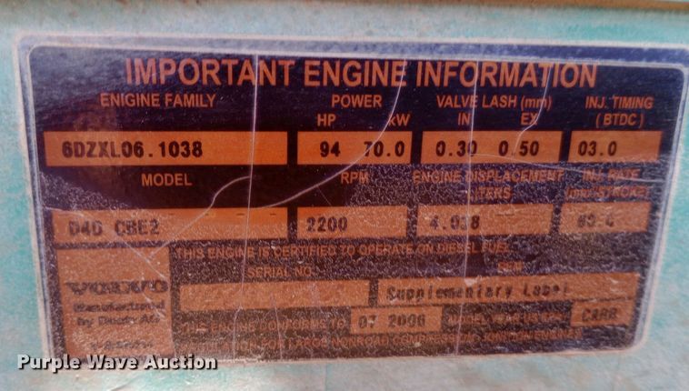 image for item DP1178 2006 Volvo BL70 backhoe