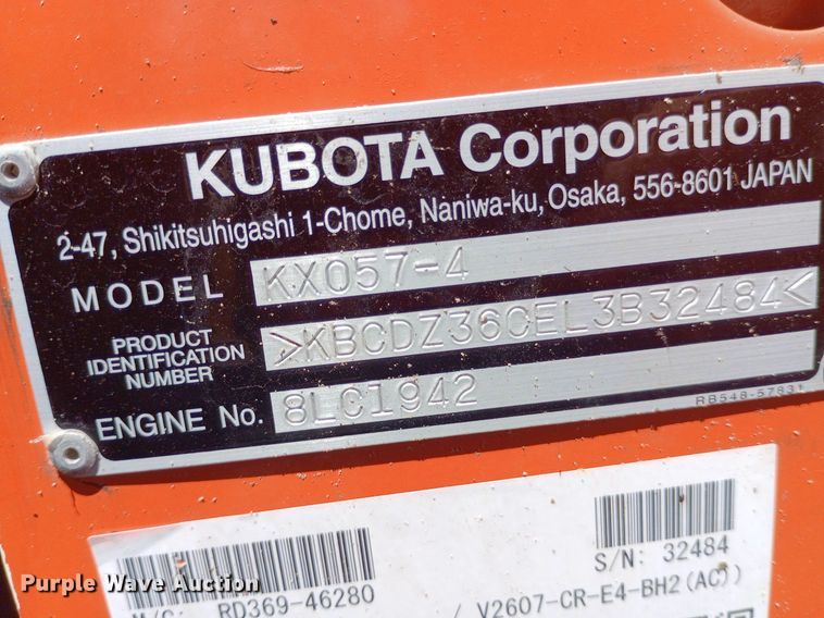 image for item DP1213 2020 Kubota KX057-4 mini excavator