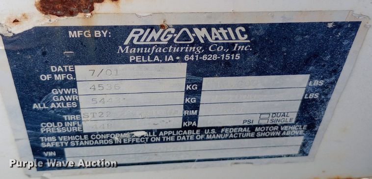 image for item DP1218 2001 Ring-O-Matic Pit 750 Cleaner vacuum excavator