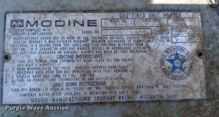 image for item DP1221 (3) Modine shop heaters