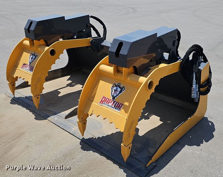 image for item DP6582 Raptor Attachments SS-GRB-72 skid steer grapple bucket