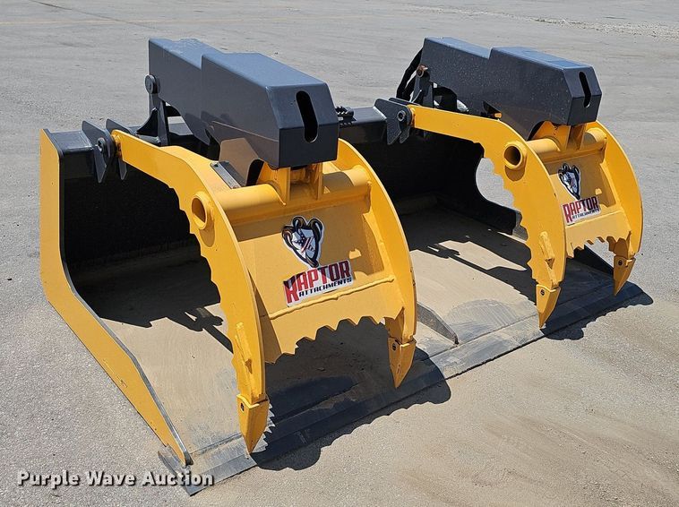 image for item DP6582 Raptor Attachments SS-GRB-72 skid steer grapple bucket