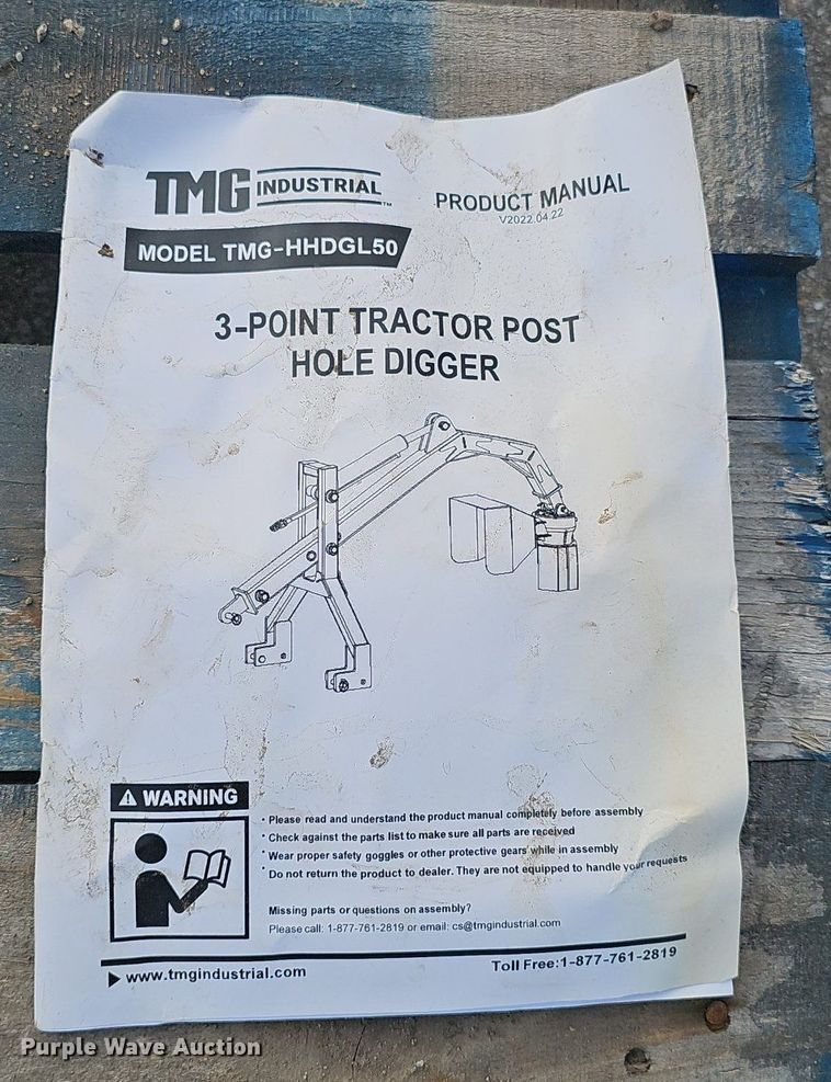 image for item DP6601 TMG Industrial TPD12 post hole auger