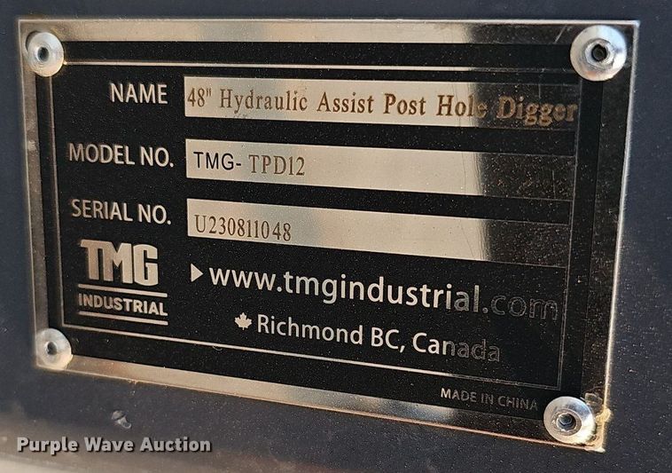 image for item DP6601 TMG Industrial TPD12 post hole auger