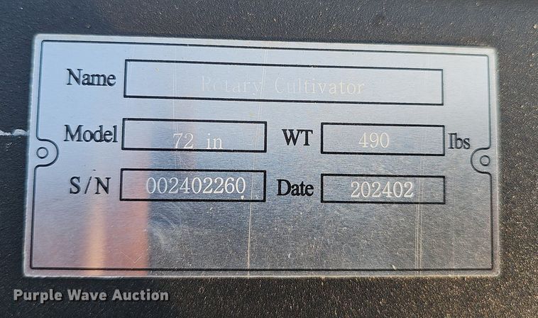 image for item DP6606 2024 Rotary Cultivator skid steer tiller