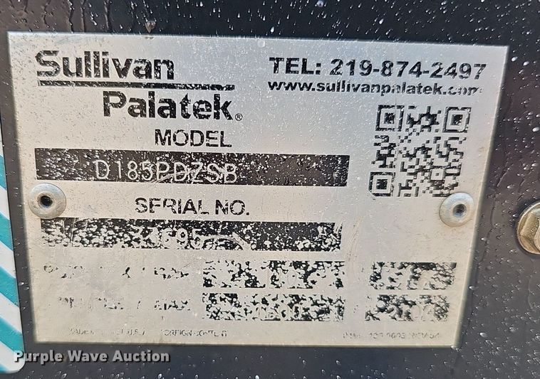 image for item DP6608 Sullivan Palatek D185PDZSB air compressor