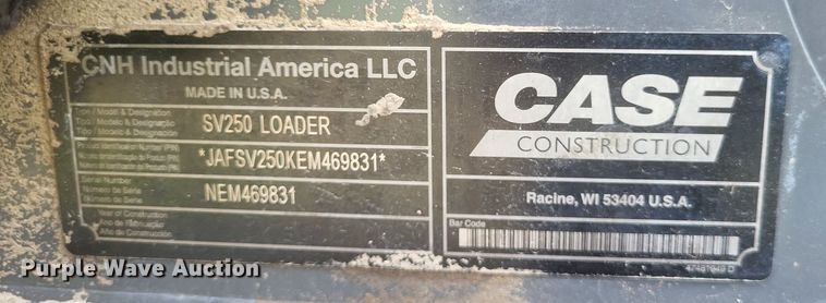 image for item DR4864 2014 Case SV250 skid steer loader