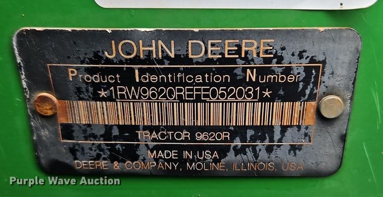 image for item DR8701 2016 John Deere 9620R 4WD tractor