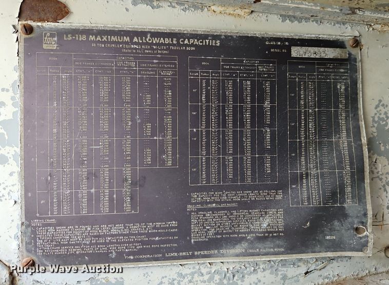 image for item DR8702 1970 Link Belt  LS-118 crane