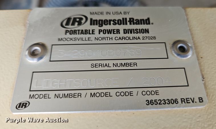 image for item DR8705 2004 Ingersoll Rand  Lightsource light plant