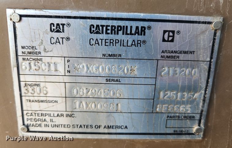 image for item DR8711 1996 Caterpillar  615C II elevating scraper