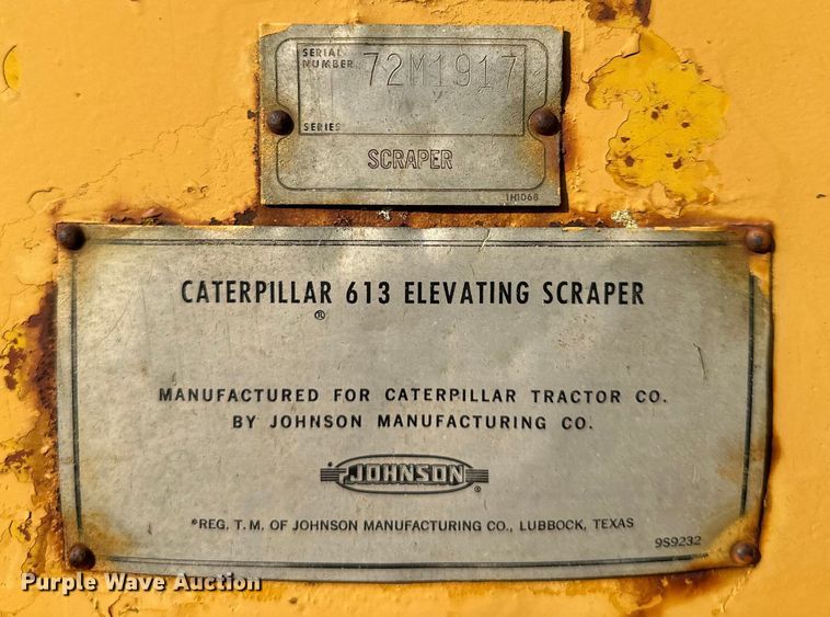 image for item DS4198 1973 Caterpillar 613 elevating scraper