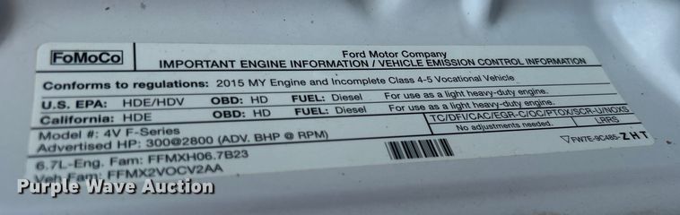 image for item EG0745 2015 Ford F450 Super Duty  SuperCab utility / service truck