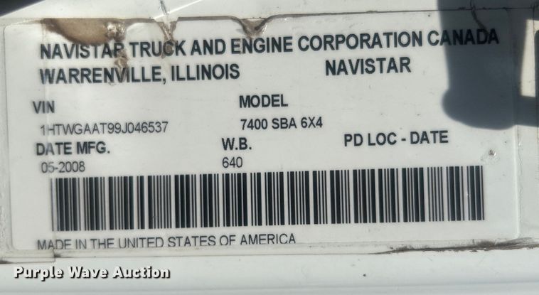 image for item EG0787 2009 International  WorkStar 7400 Crew Cab utility / service truck