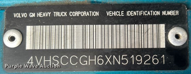 image for item EG0799 1999 Volvo ACL dump truck
