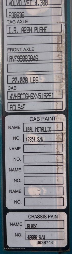 image for item EG0799 1999 Volvo ACL dump truck