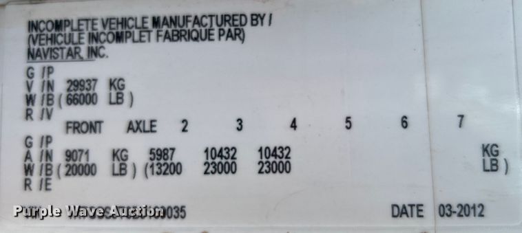 image for item EG0804 2013 International  WorkStar 7600 hydrovac truck