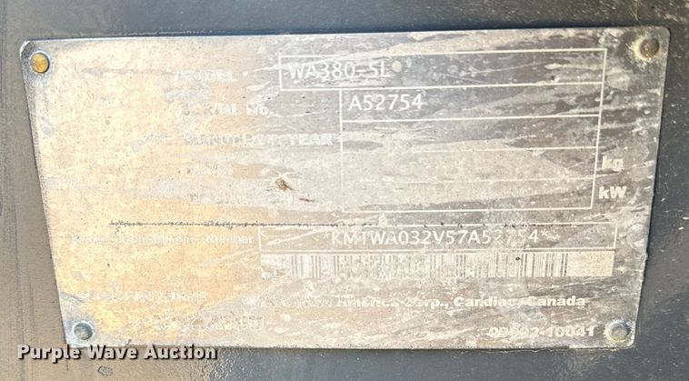 image for item EI4013 2006 Komatsu WA380-5L wheel loader