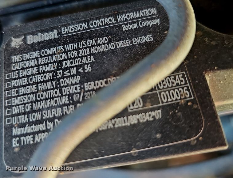 image for item EJ5731 2018 Bobcat  T595 tracked skid steer loader