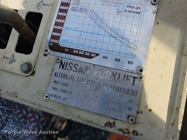 image for item EJ5733 Nissan  CHF03-A33V forklift