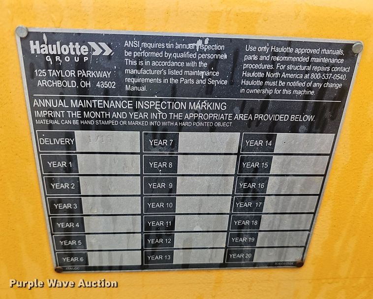 image for item EJ5742 2015 Haulotte 5533A boom lift