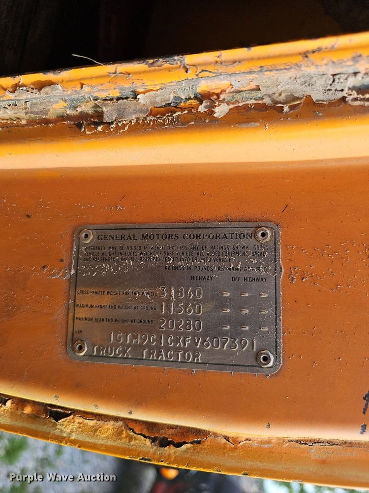 image for item EJ5748 1985 GMC Brigader  dump truck