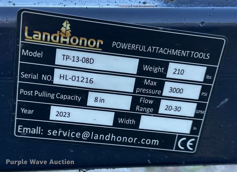 image for item EJ7047 Landhonor  TP-13-08D skid steer tree puller