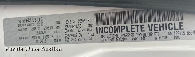 image for item EK8785 2017 Dodge Ram 5500 utility / service truck