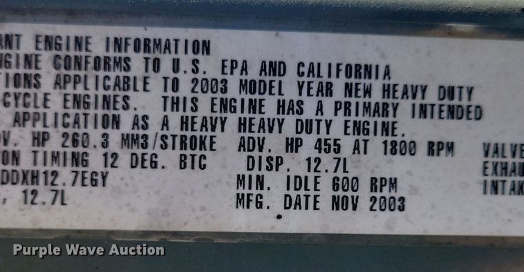 image for item KA9916 2004 Freightliner FLD 120 dump truck