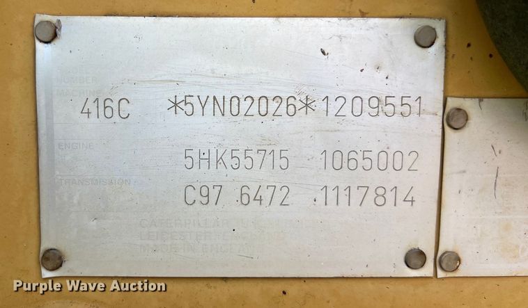 image for item LV9021 1997 Caterpillar 416C backhoe