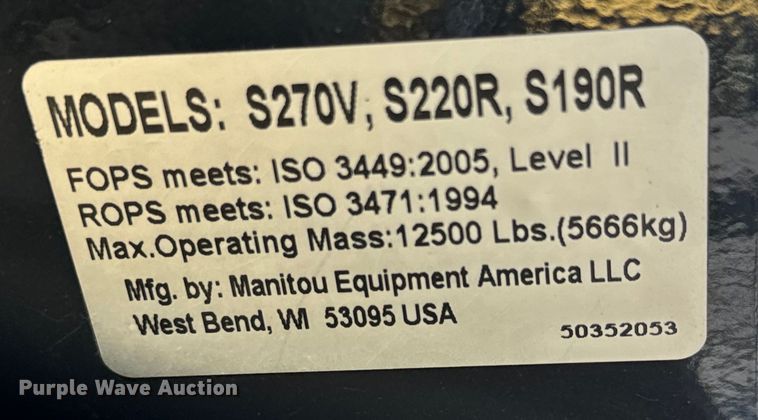 image for item MU9876 Yanmar S270V-1 skid steer loader