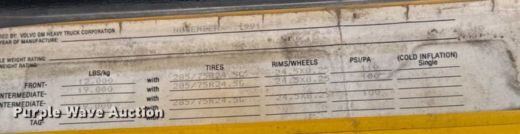 image for item MU9941 1992 White GMC WCA water truck