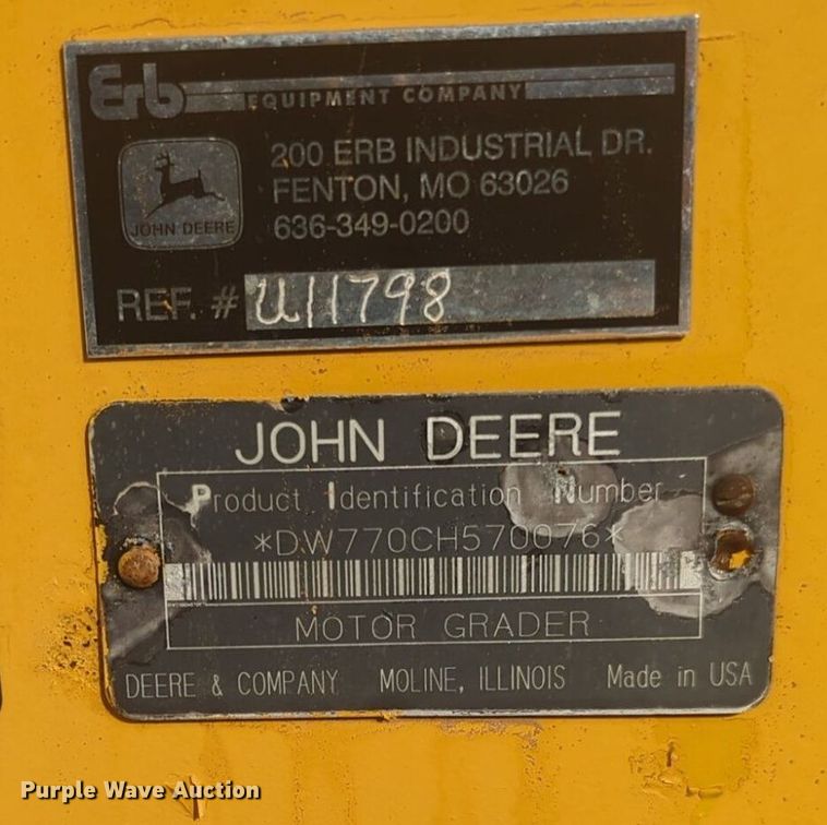 image for item NW9544 1999 John Deere 770CH motor grader