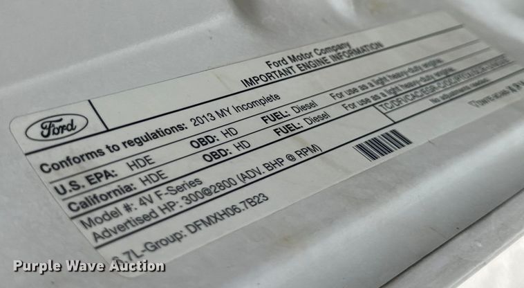 image for item OF9767 2013 Ford  F550 Super Duty XL bucket truck