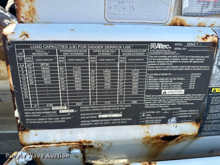image for item OF9782 Altec DM45TR digger derrick bed