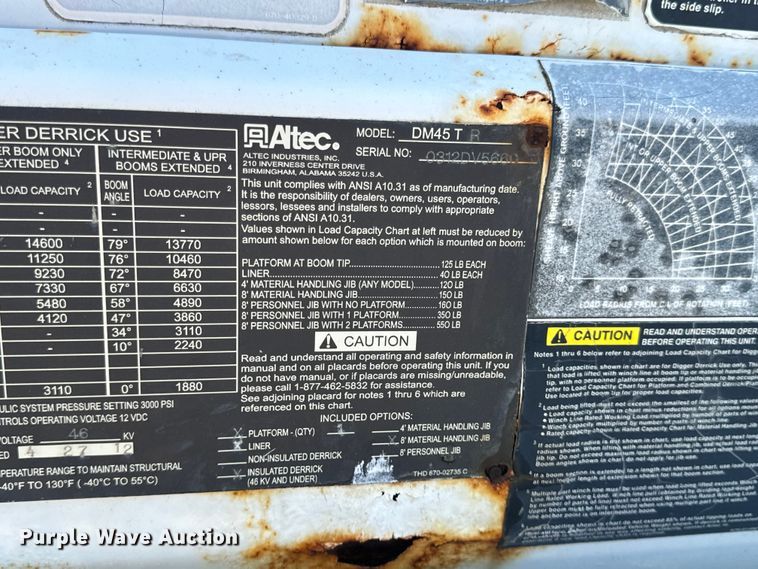 image for item OF9782 Altec DM45TR digger derrick bed