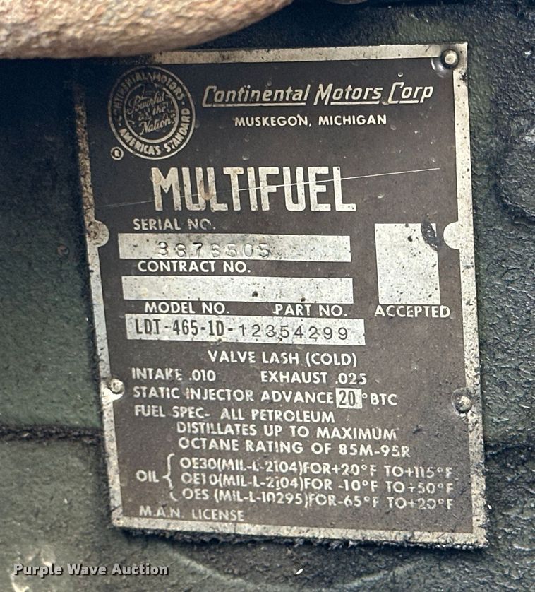 image for item DK6711 1975 Reo Motors M35A2 fire truck