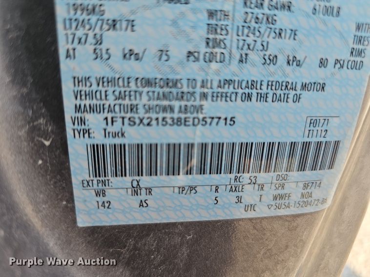 image for item DP6542 2008 Ford F250 Super Duty XL SuperCab pickup truck