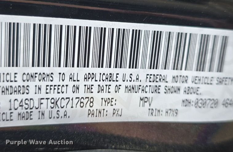 image for item DQ4445 2019 Dodge Durango SSV SUV