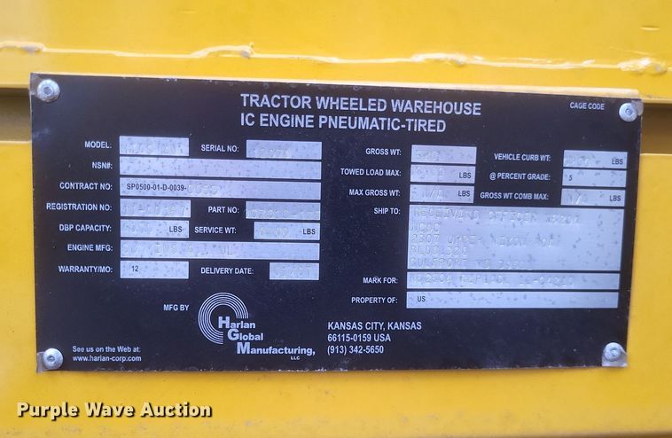 image for item DR4880 2007 Harlan HTAS 40 Aircraft tug