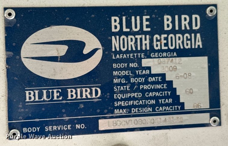 image for item DX0903 2009 Bluebird Vision school bus