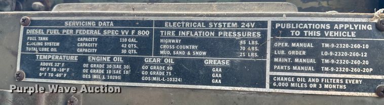 image for item DX0920 1994 AM General M817 dump truck