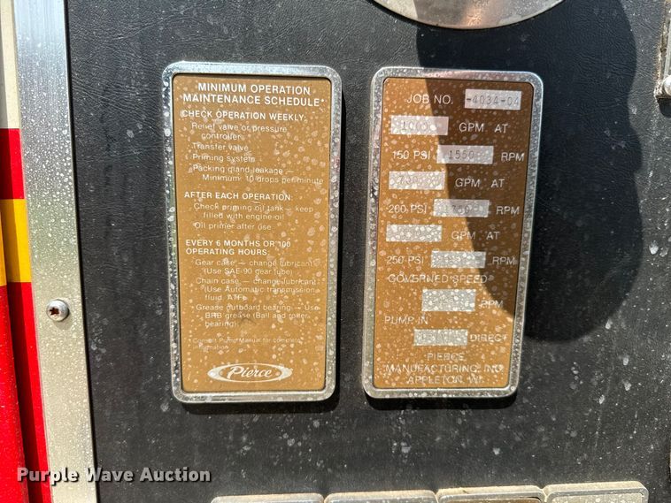 image for item DX0946 1988 Pierce Arrow pumper fire truck