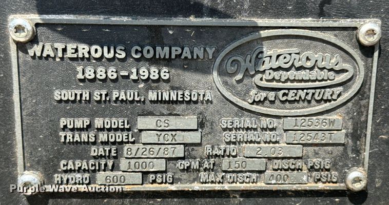 image for item DX0946 1988 Pierce Arrow pumper fire truck