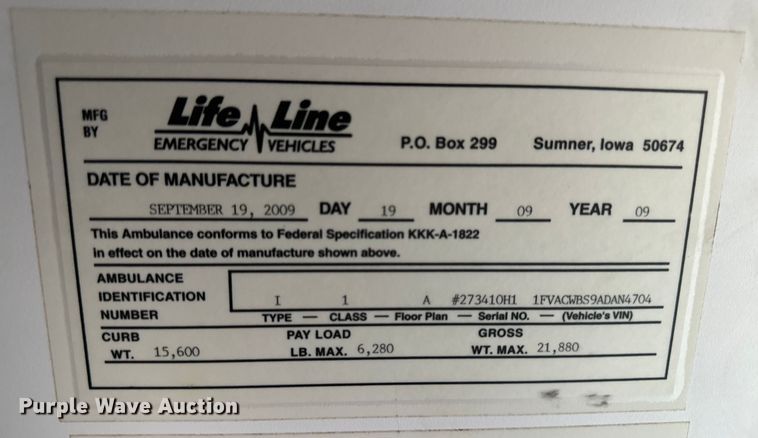 image for item EH4337 2010 Freightliner Buisness Class M2 ambulance
