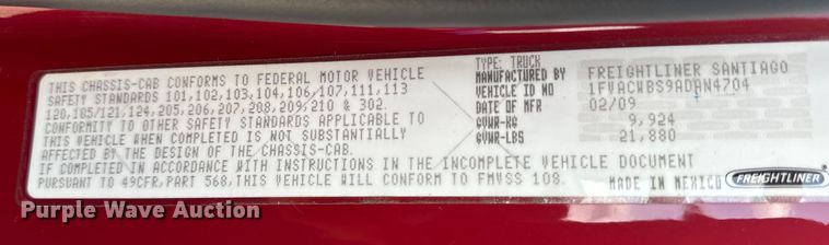 image for item EH4337 2010 Freightliner Buisness Class M2 ambulance